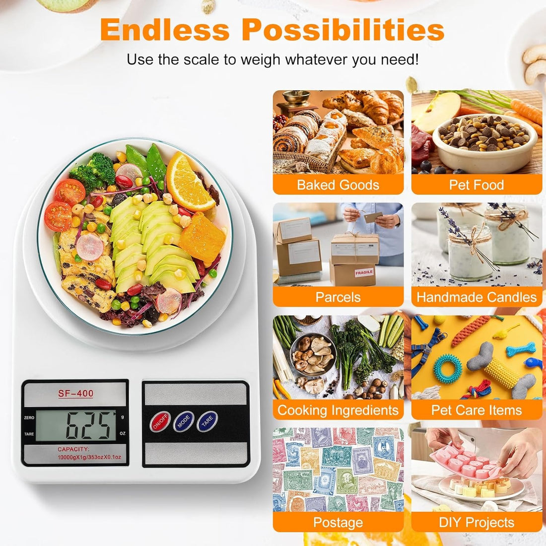 10kg Electronic Digital Kitchen Scale Multifunction Digital Weight Machine for Cooking Baby Food Vegetables, Fruits &amp; Jewelry High Precision Digital Weighing Scale for Home &  Kitchen