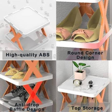 3,4,5 and 6 Layers Stackable Shoe Rack Easy-assembled Shoe Organizer and Storage Plastic Shoes Cabinets Space-Saving Closet Shoes Shelf