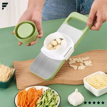 5-in-1 Stainless Steel Vegetable Cutter | Multifunctional Slicer, Grater & Chopper | Kitchen Tool with Sharp Blades
