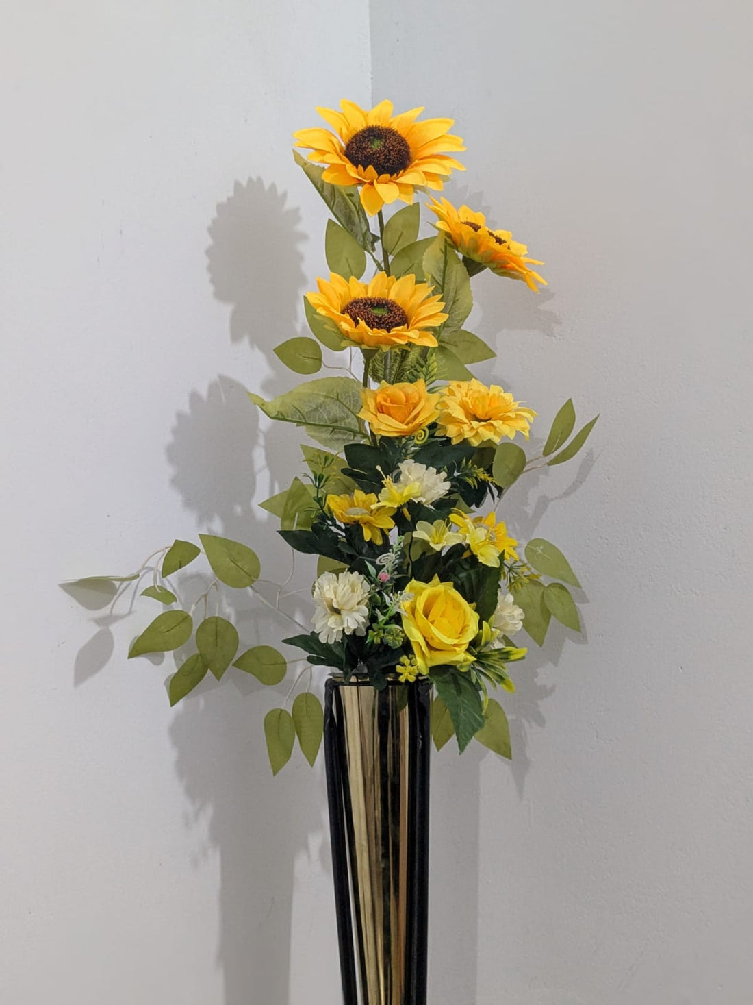 Artificial Sun Flowers with Pot for Corner | Artificial bouquet