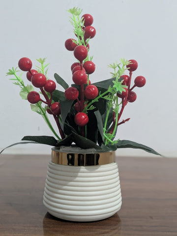 Berry Artificial Flower with pot for table