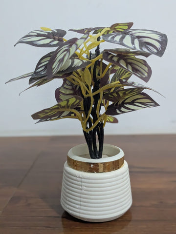 Brown Artificial Flower with pot for Table & Desk