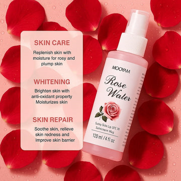 Hydrating Rose Water Facial Mist 2 Bottles– Refreshing Toner Spray for Oil Control, Skin Hydration & Glow | Moroccan Rose Essence | Suitable for All Skin Types 120ML