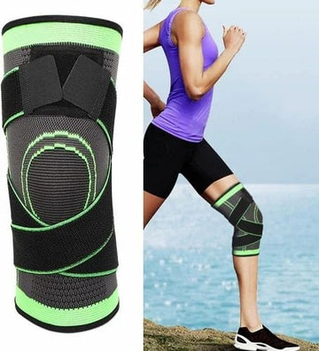 Knee Supporter Adjustable Pressurized Compression Brace Sleeve Nylon Elastic Pad Sports Gear Joint Stabilizer Wrap Fitness Training Jogging Running Gym Exercise Cycling Volleyball Pain Relief Lightweight Durable Ergonomic Unisex Men Women Protection