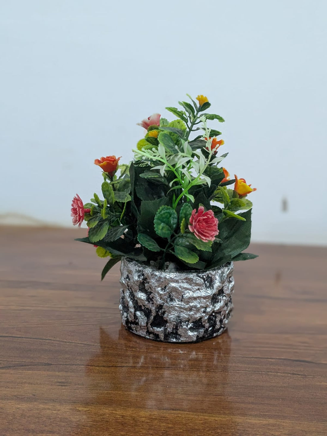 Mix Artificial Flowers with Pot for Table & Desk