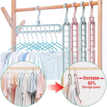 Multi port 360 Rotation Plastic 9 Holes Storage Clothes Hanger
