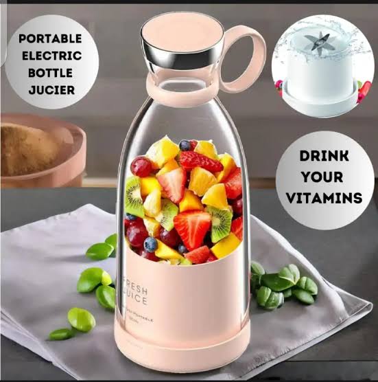 Portable Electric Bottle Juicer For Shakes And Smoothies - Mini Fast Portable Juicer Blender USB Rechargeable