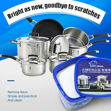 Powerful Cookware Cleaner Paste Removes tough black scale, grease & burnt stains from pot bottoms