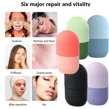 Silicone Ice Roller Facial Massage for Cryotherapy - Beauty Skin Care Massage for Collagen Regrowth & Skin Strengthening
