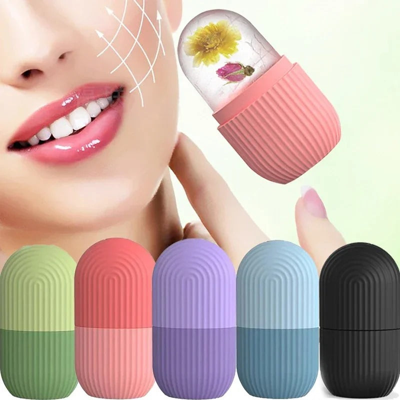 Silicone Ice Roller Facial Massage for Cryotherapy - Beauty Skin Care Massage for Collagen Regrowth & Skin Strengthening