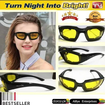 Wiley X Night Vision Yellow Glasses for Riders - Night Vision Anti Fog Driving Glasses