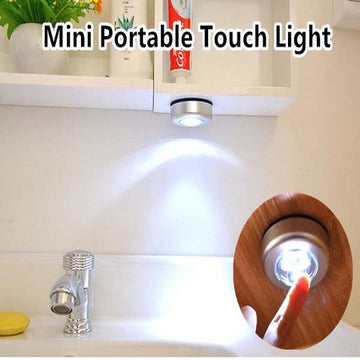 LED Closet Lights with Push Button Control - Touch-Sensitive, No Wiring Needed, Portable Circular Lighting for Cabinets, Bedrooms, Hallways, Kitchens - Ideal for Emergencies & Modern Home Decor (Batteries Not Included)