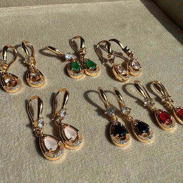 drop shape stone earing